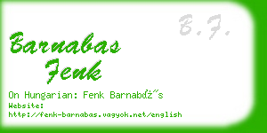 barnabas fenk business card